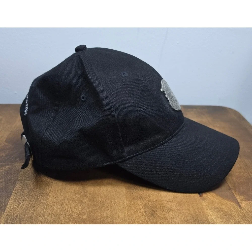 Harley Davidson Police 1 Biker Baseball Cap Black Mens OS Adjustable Metal Badge